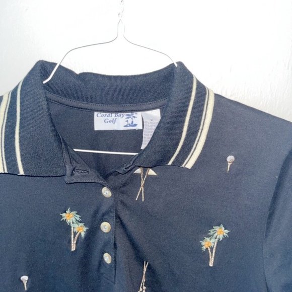 Vintage Coral Bay Golf collared embroidered shirt - Picture 3 of 4